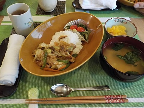 タガヤセ特製、豚肉と野菜のうまトロ炒め丼です！