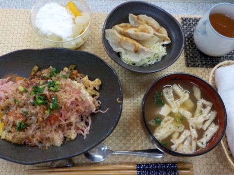 本日のランチ「そうめんチャンプルー」です♡