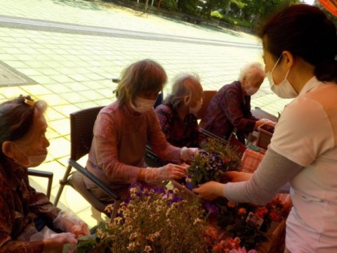 お花を植え替えました♪