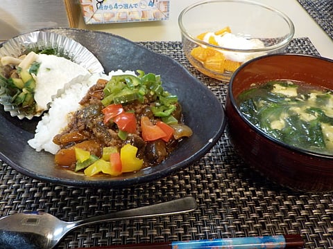 だんち特製、マーボーナス丼です！