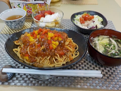 だんち特製、茄子スパゲッティです！