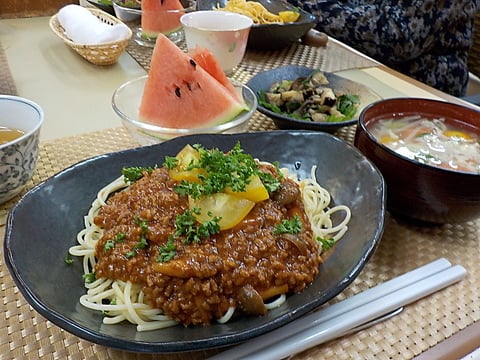 だんち特製、ミートソーススパゲッティです！