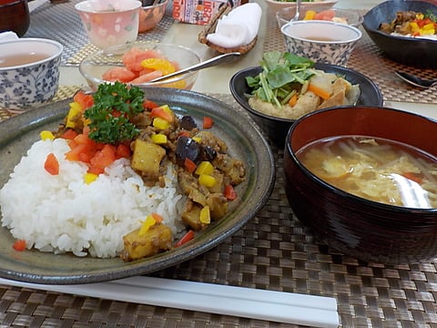 スパイスが効いたキーマカレーです！