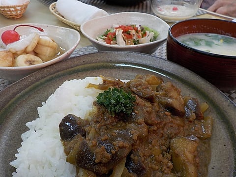 カレー粉が効いた大人の茄子カレーです！