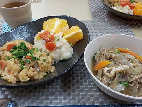 喜多見だんち特製、けんちんうどんランチです！