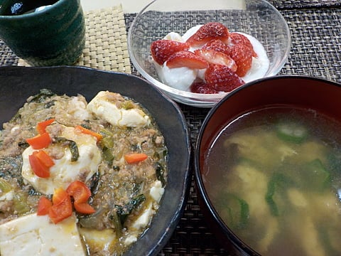 だんち特製、マーボー豆腐丼です！