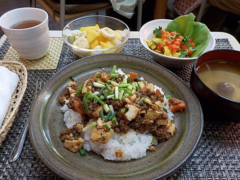 だんち特製、マーボー豆腐丼です！