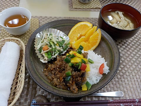 だんち特製、マーボーナス丼です！