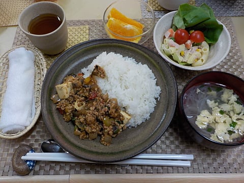 だんち特製、麻婆豆腐丼です！