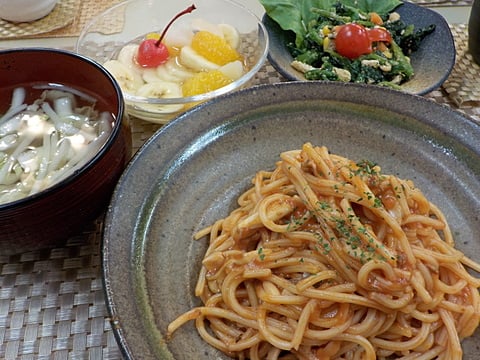 喜多見だんちデイ特製、ミートソーススパゲッティです！