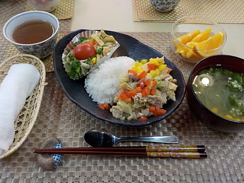 豚肉とキャベツの卵とじ炒めです！