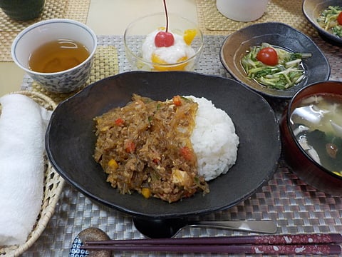 麻婆春雨丼です！