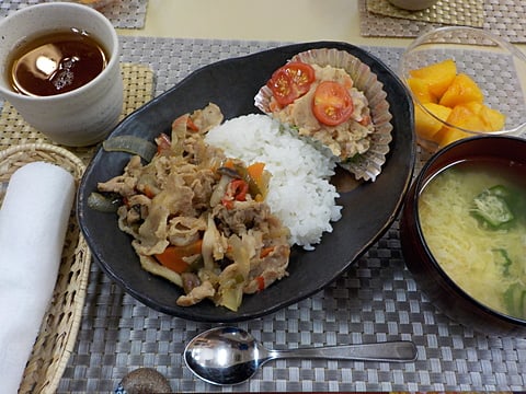 今日の生姜焼きランチです！