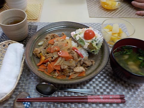 生姜たっぷり生姜焼き丼です！