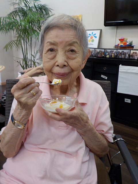 お茶菓子はソフトクリームでした！