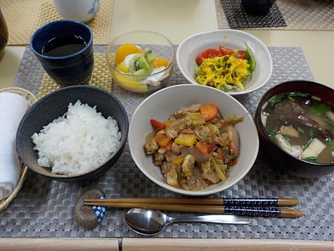 だんち特製、豚肉の黒酢炒めです！