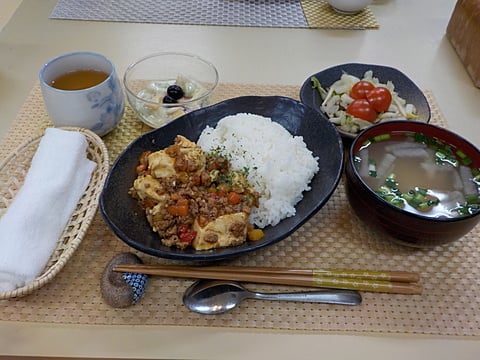 だんち特製、麻婆豆腐丼です！