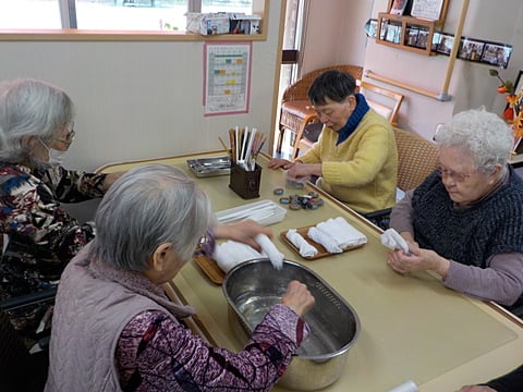 お昼の準備中！