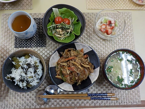 だんち特製、豚肉とナスのみそ炒めです！