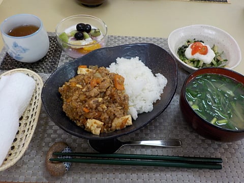 だんち特製、麻婆豆腐丼です！